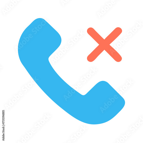Disconnected call icon with cancel cross mark on black