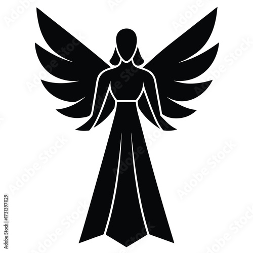 ornament angel silhouette vector icon