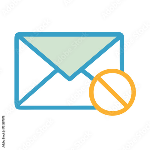 Email blocked icon representing communication refusal and message denial