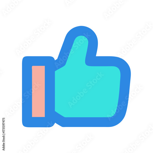 Simple graphic of a thumbs-up gesture on black background