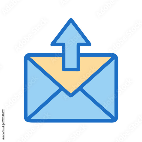 Email send icon in outlined minimalist flat design style
