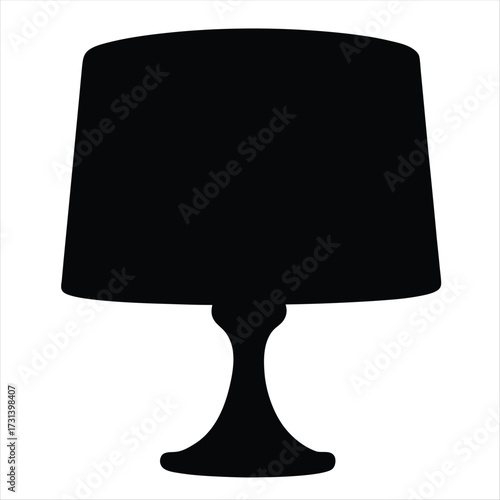 Silhouette of an Elegant Table Lamp with a Classic Style Shade
