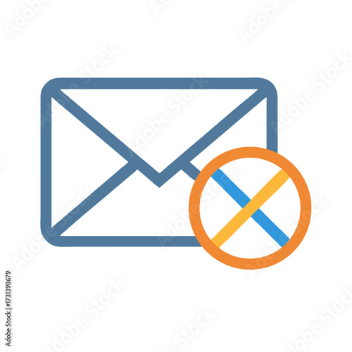 Email rejected graphic icon featuring no send communication concept