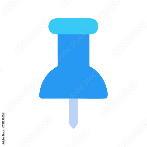 Illustration of a blue pushpin on a black background