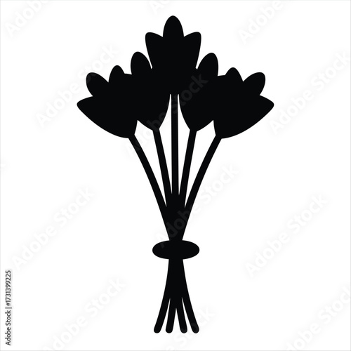 Stylized bouquet of flowers isolated on a white background illustration