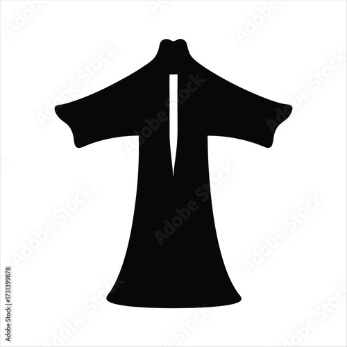 Black Kimono Robe Vector Icon for Spa, Beauty, and Relaxation Design