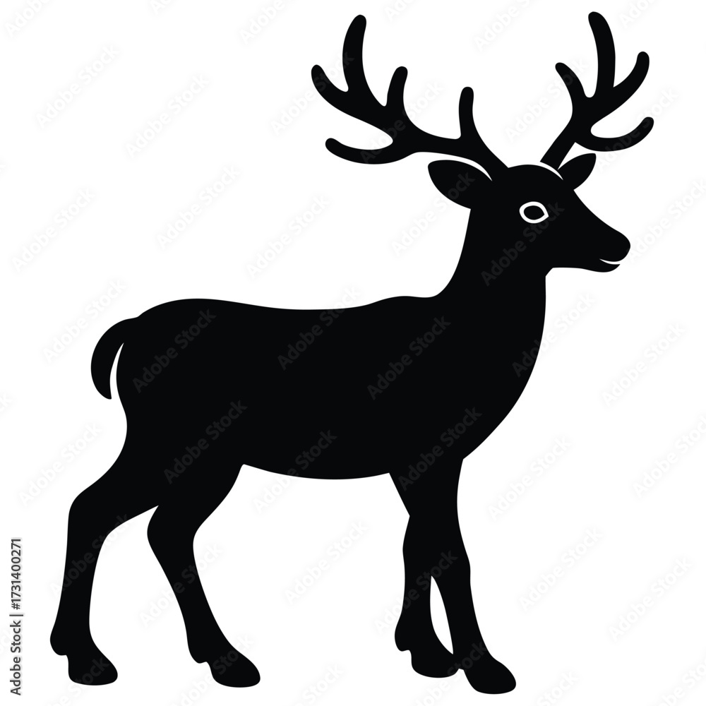 Obraz premium reindeer silhouette vector icon