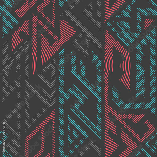 Urban color geometric seamless pattern