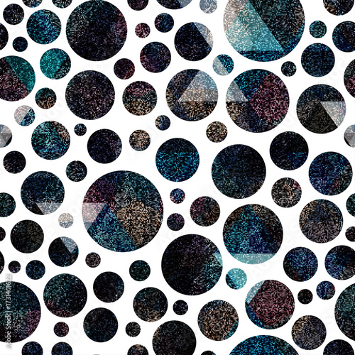 Circle seamless pattern with noise effect