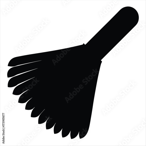 Black Silhouette of a Hairdressing Neck Duster Brush Vector Icon