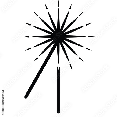sparkler firework silhouette vector icon