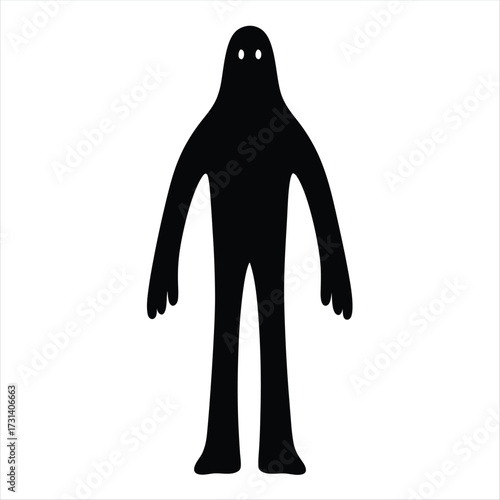 Black Shadow Figure Vector Illustration