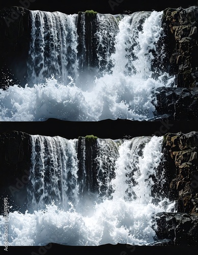 Wallpaper Mural Waterfall Cascading Down Rocks. Torontodigital.ca