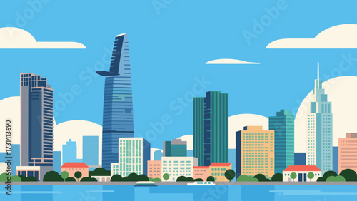 Ho Chi Minh City Skyline Illustration