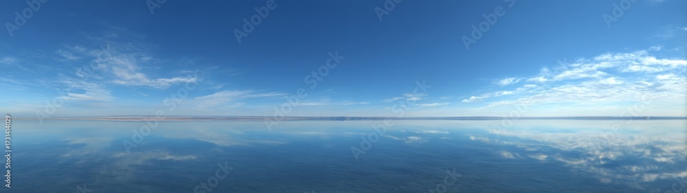 Obraz premium Panoramic view of tranquil water landscape hdr high-definition natural reflections