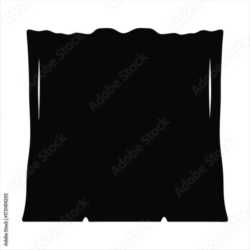 Dramatic Silhouette of a Black Curtain on a White Backdrop for Theater