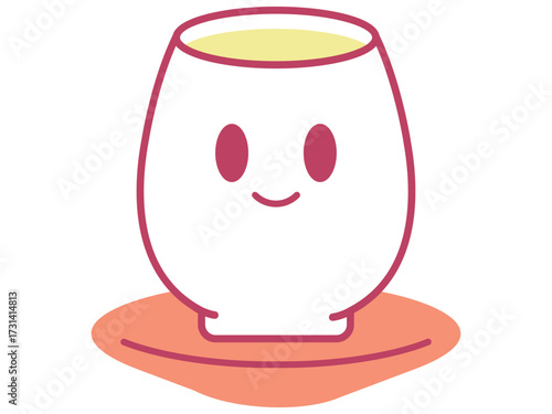 Cute red custard cup character illustration