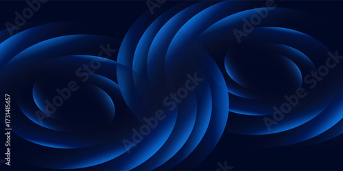 Abstract Blue and Black Circular Gradient Background with Glowing Rings and Futuristic Design,Modern Dark Pattern for Technology, Digital Art, Posters, Wallpapers, Banners, and Creative Projects.Eps10
