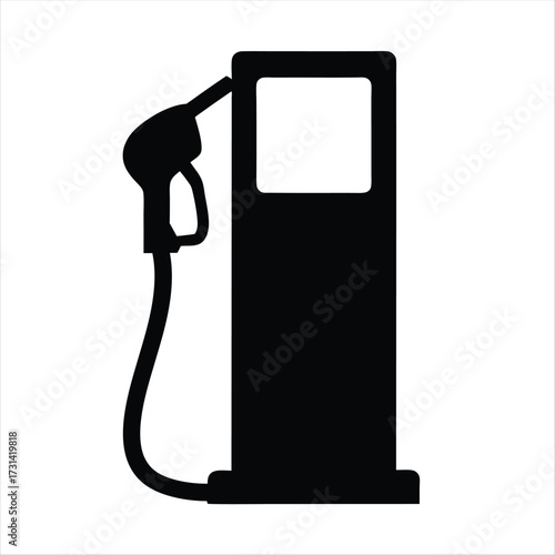 Simple black and white vector illustration of a gas station pump