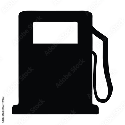 A Simple Black Silhouette of a Gasoline Pump or Fuel Dispenser
