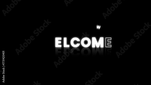 Welcome Text Animation with Glow and Reflection Effect | Intro Video