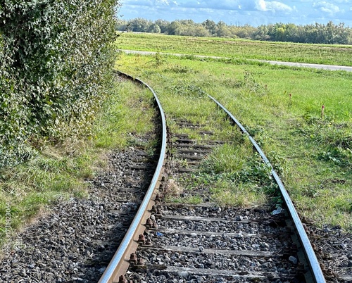 railroad tracks in the countryside