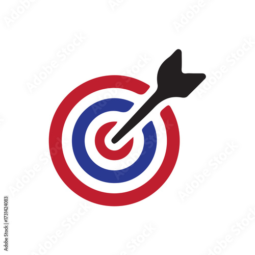 target icon, arrow icon sign, Vector flat simple icon of target with arrow, Goal achievement, vector illustration eps 10.