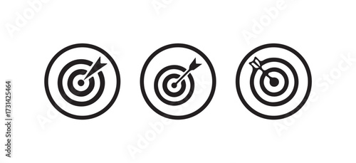 Target icon, Set of target icon, Bullseye symbol collection, Crosshairs icon set, Vector illustration EPS 10.