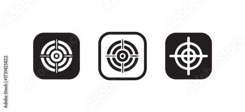Target icon, Set of target icon, Bullseye symbol collection, Crosshairs icon set, Vector illustration EPS 10.
