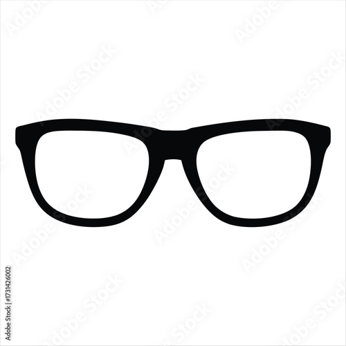 Black Nerd Glasses Vector Icon