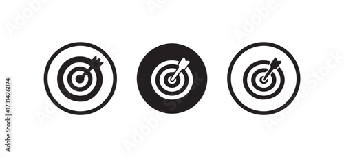 Target icon, Set of target icon, Bullseye symbol collection, Crosshairs icon set, Vector illustration EPS 10.