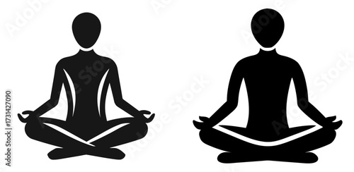 Meditation poses for inner peace and mindfulness practices in daily life routine | editable svg