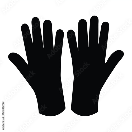 Two Black Hands facing each other on a White Background Symbol