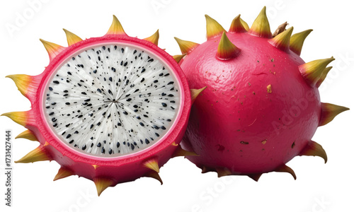 dragon fruit on transparent background vector illustration
