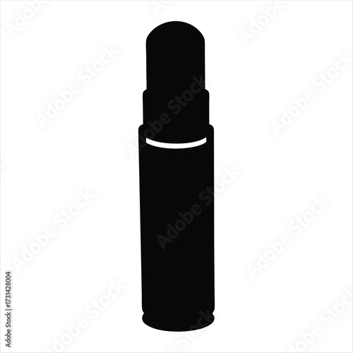 Simple black and white illustration of a classic roll on deodorant