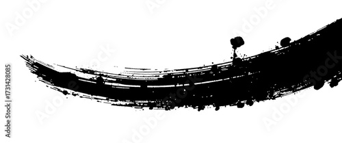 Vector Abstract Black Ink Brush Stroke With Black Zigzag Ink Stroke