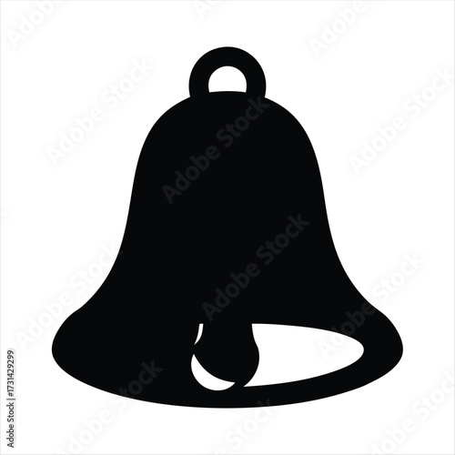 Simple black bell with clapper illustration for school or holiday celebration