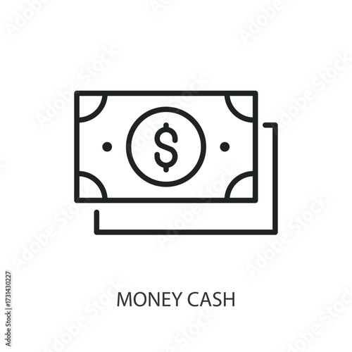 Fotografi Money cash thin line vector icons.