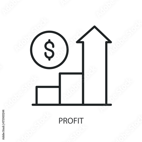 Profit thin line vector icons.