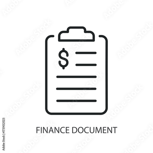 Finance document thin line vector icons.