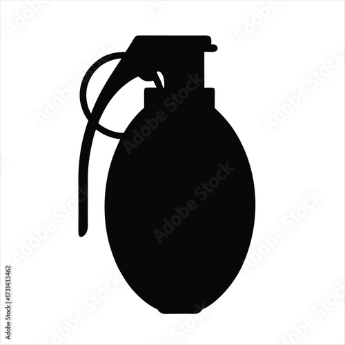 Black silhouette of a hand grenade weapon for military use