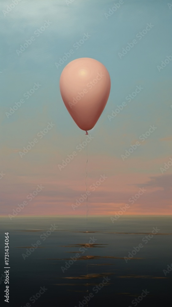 Fototapeta premium Balloon outdoors tranquility reflection.
