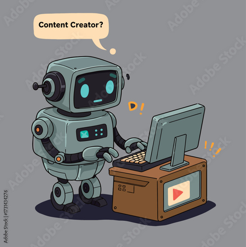 AI Video Content Creator Robot at Work