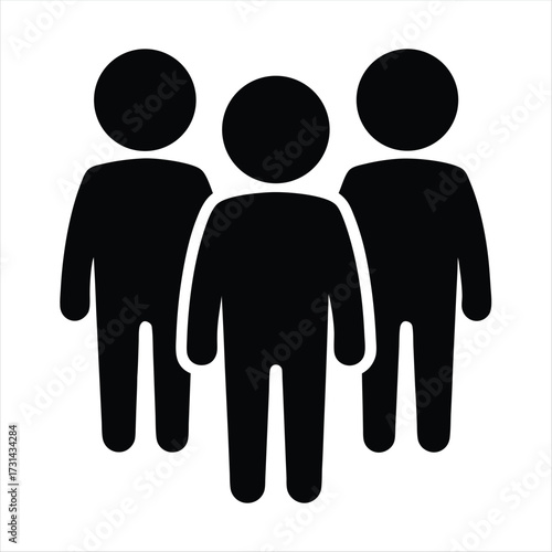 Silhouette of a group of three people standing together in black