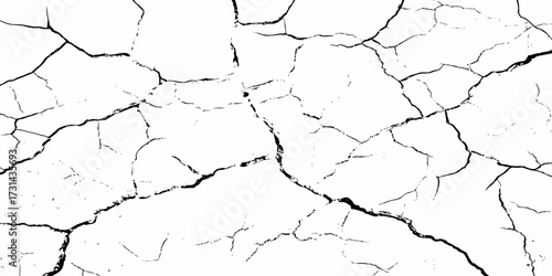 modern black and white scratch and cracks grunge texture dust and distressed wall pattern white background..