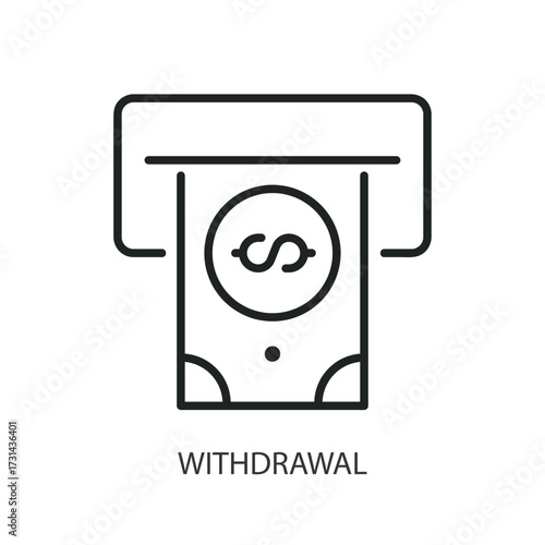 Withdrawal thin line vector icons.