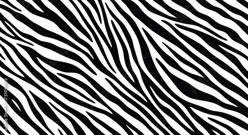 Abstract Black and White Zebra Stripe Pattern Background Texture