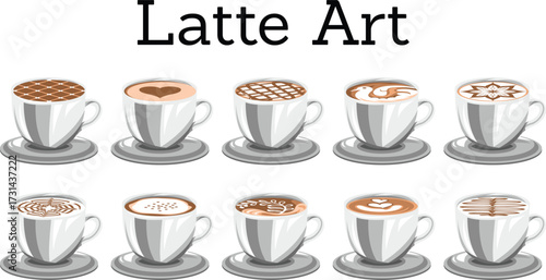 coffee cup icons set