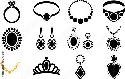 Elegant jewelry collection featuring rings necklaces bracelets earrings and tiaras for a touch of luxury
