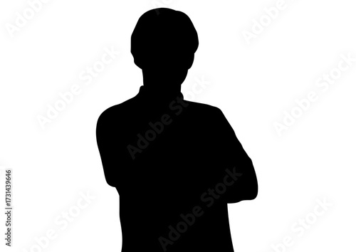 腕組みする男性のシルエット12